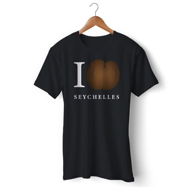 hochzeit seychellen t shirt i love seychelles kokosnuss schwarz